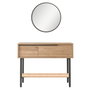 Hanah Home On12-S Aparador de Nogal con Espejo 100x76x29.5cm Tablero Melamina Patas Metal